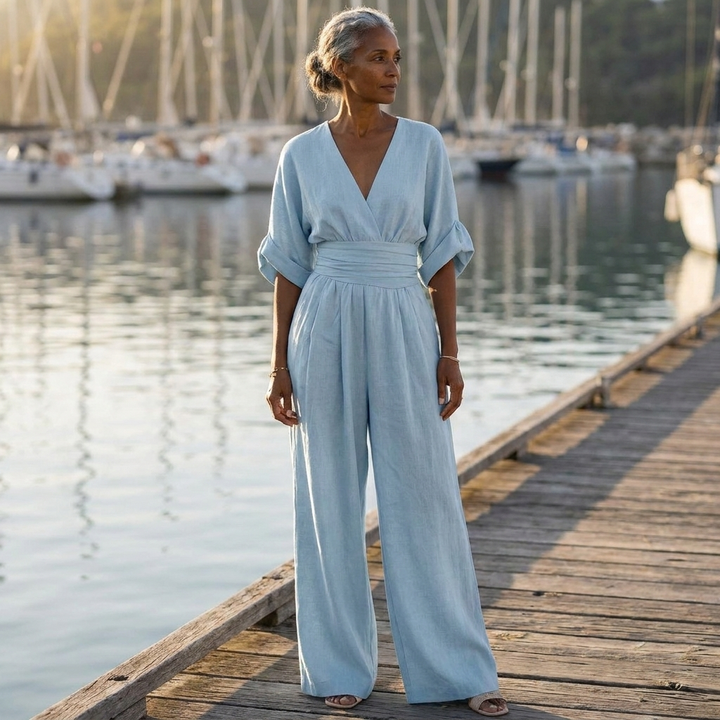 Cheska | Elegant Cinched Waist Jumpsuit