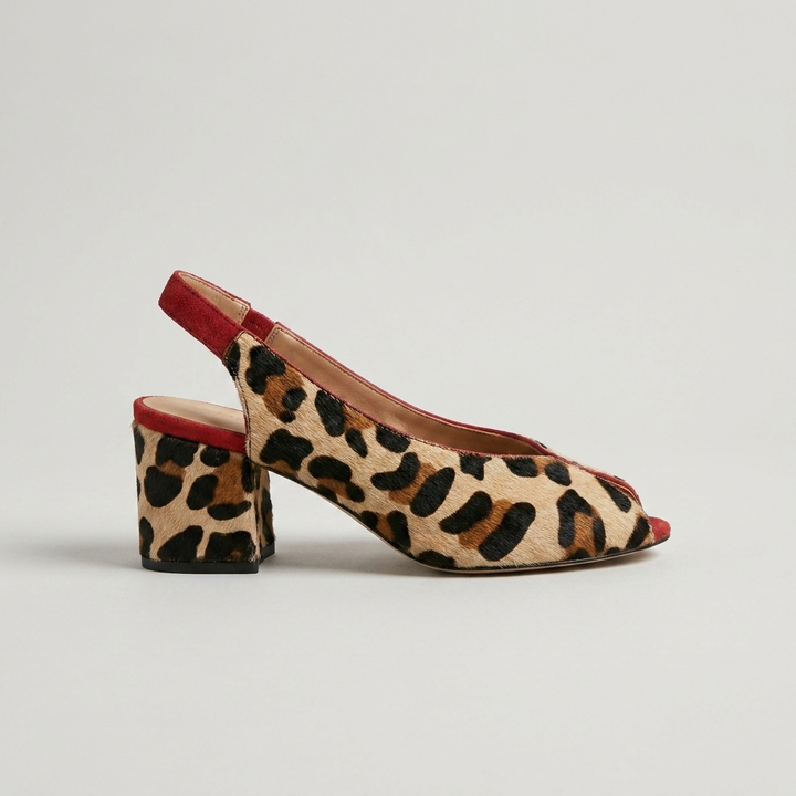 Ruth | Leopard Print Slingback Heels