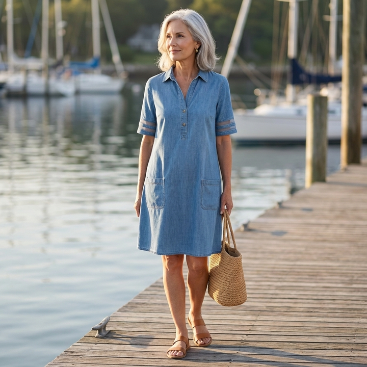 Brittany | Figure Flattering Denim Dress