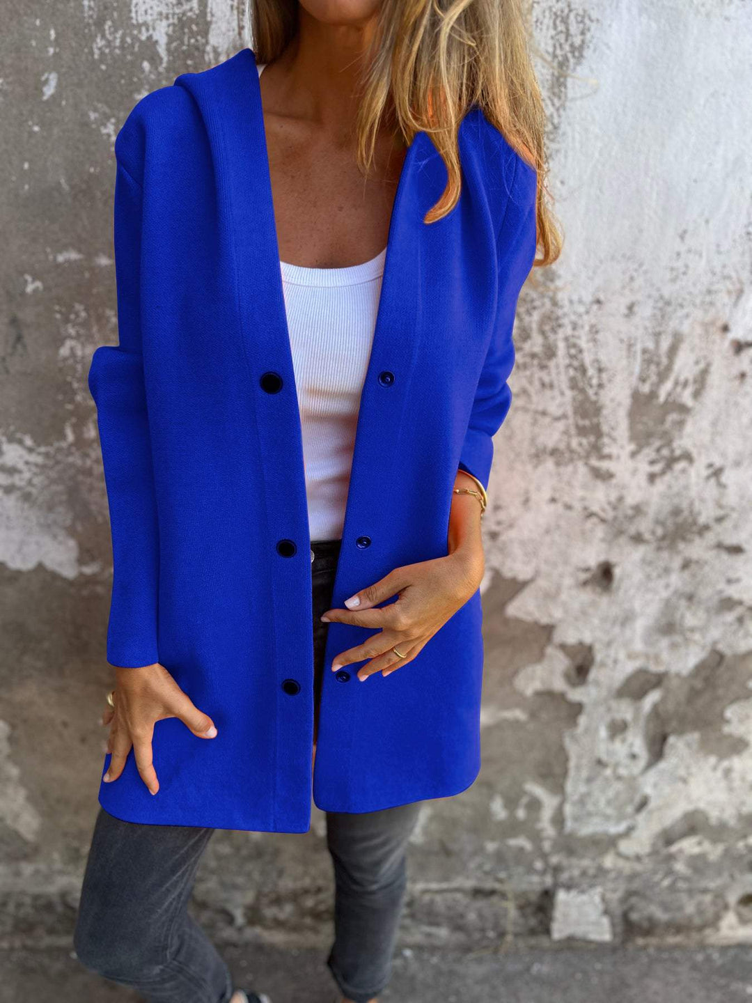 CHIC LONG HOODED CARDIGAN
