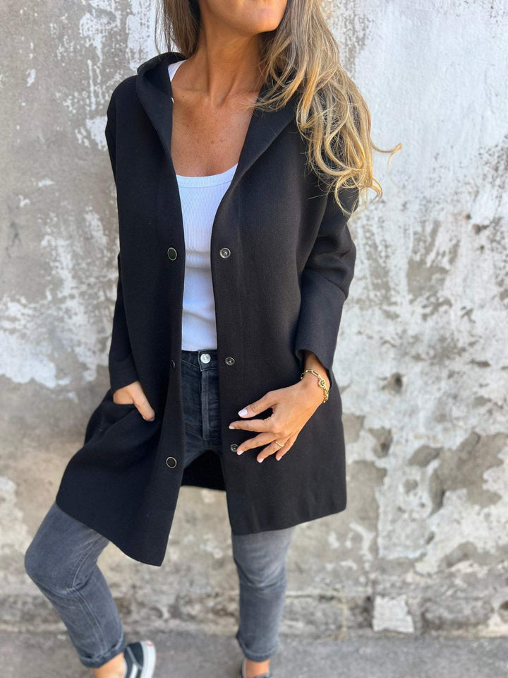 CHIC LONG HOODED CARDIGAN