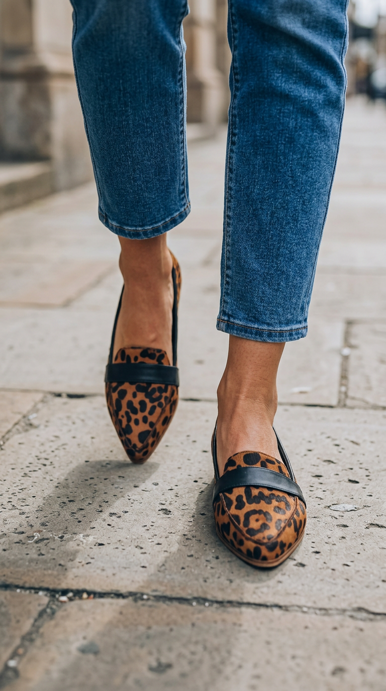 Pointed Moccasin with Strap over the Instep
