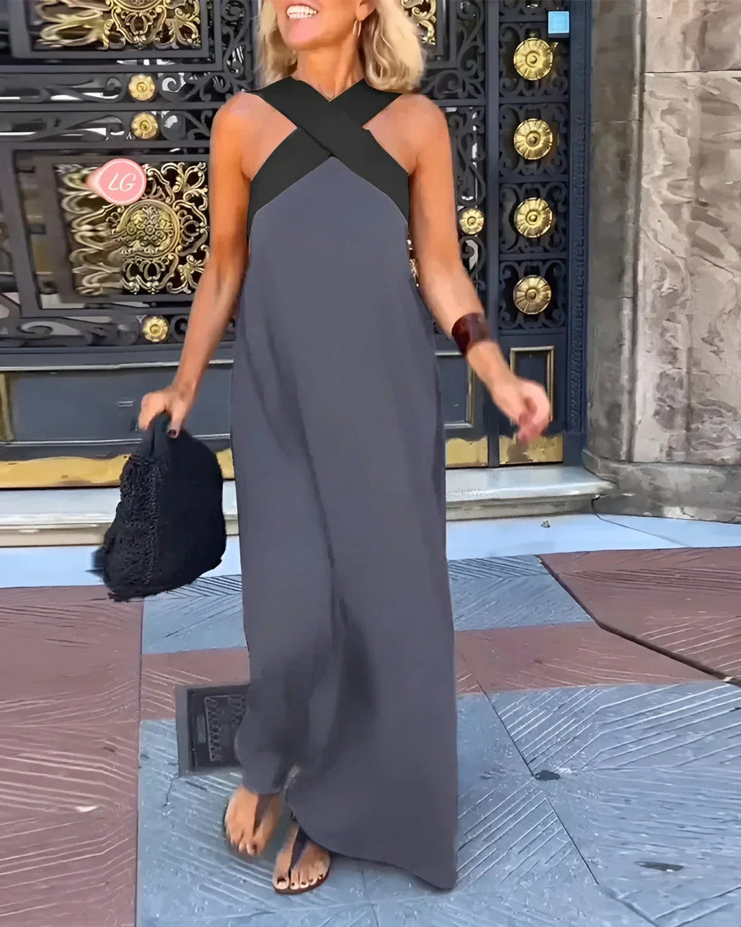 Quirine | Wrap-Front Maxi Dress-