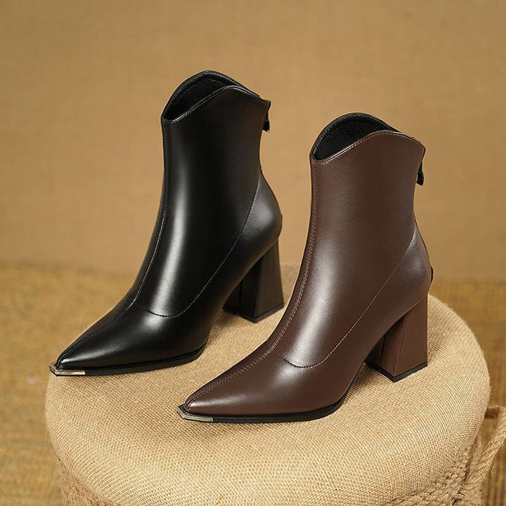 Noémie – Chelsea Ankle Boots with Metallic Toe