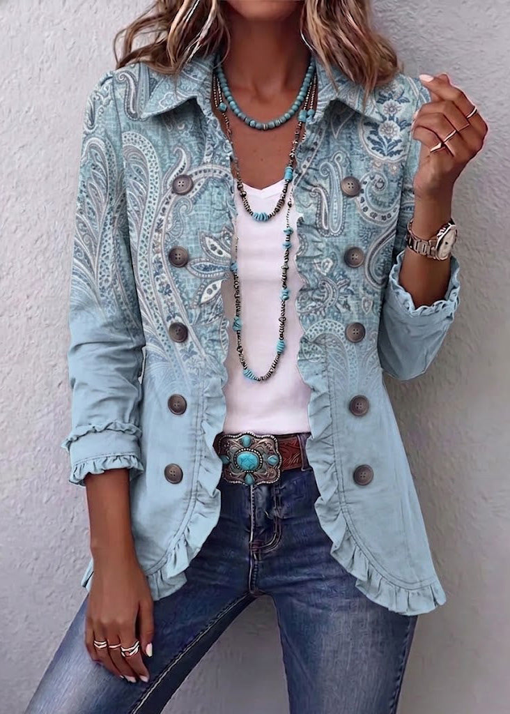 Laurence – Vintage Paisley Ruffle Jacket