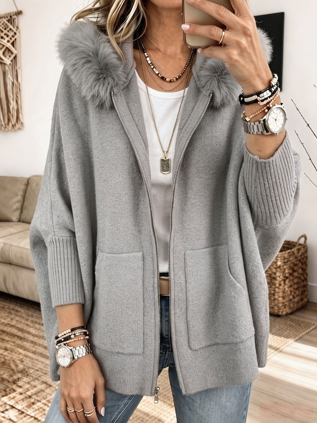 Élise – Knit Hooded Jacket