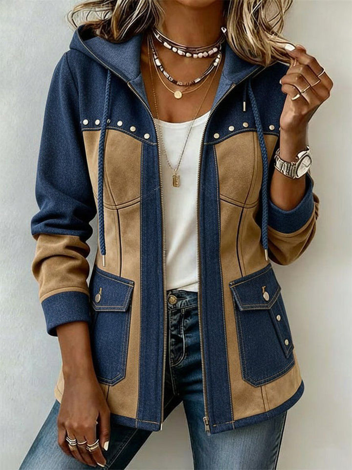 Veronique | Two-Tone Hooded Fall Jacket