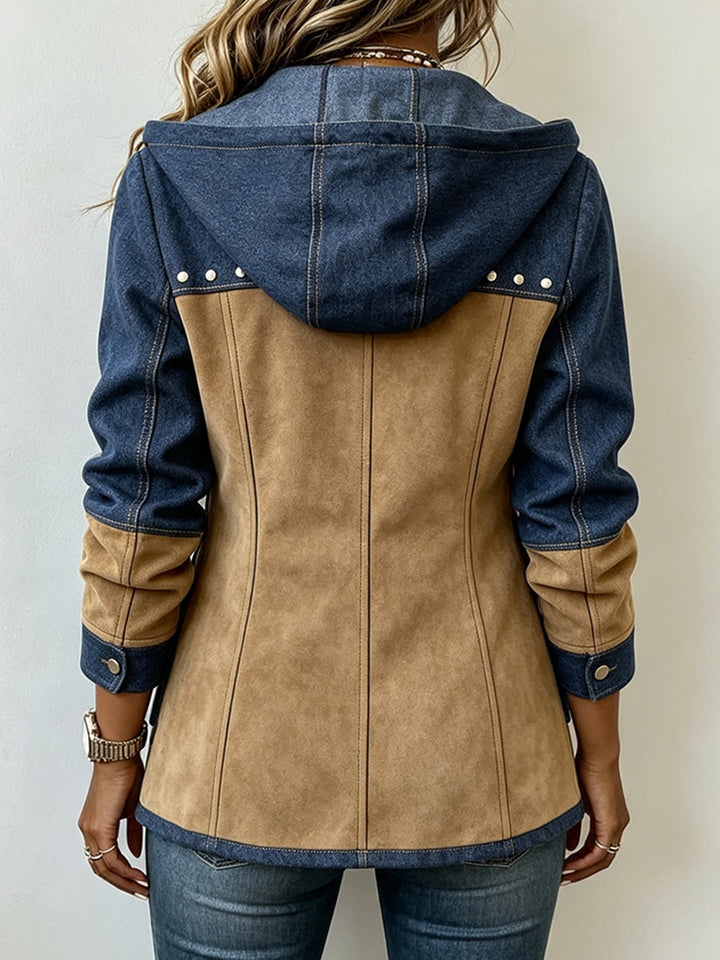Veronique | Two-Tone Hooded Fall Jacket