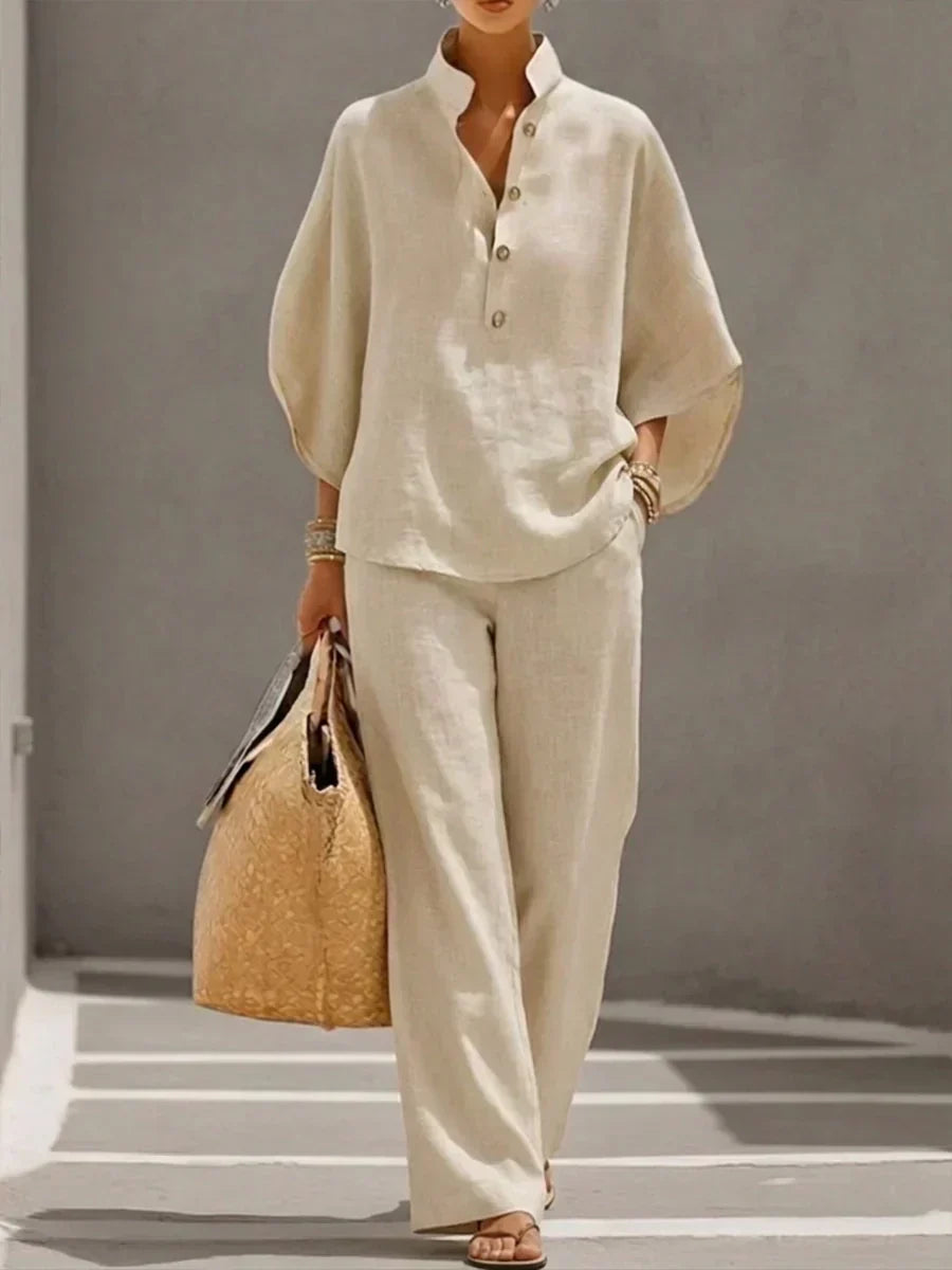 Maribel™ | Two-Piece Set with Batwing Sleeves and Wide Pants
