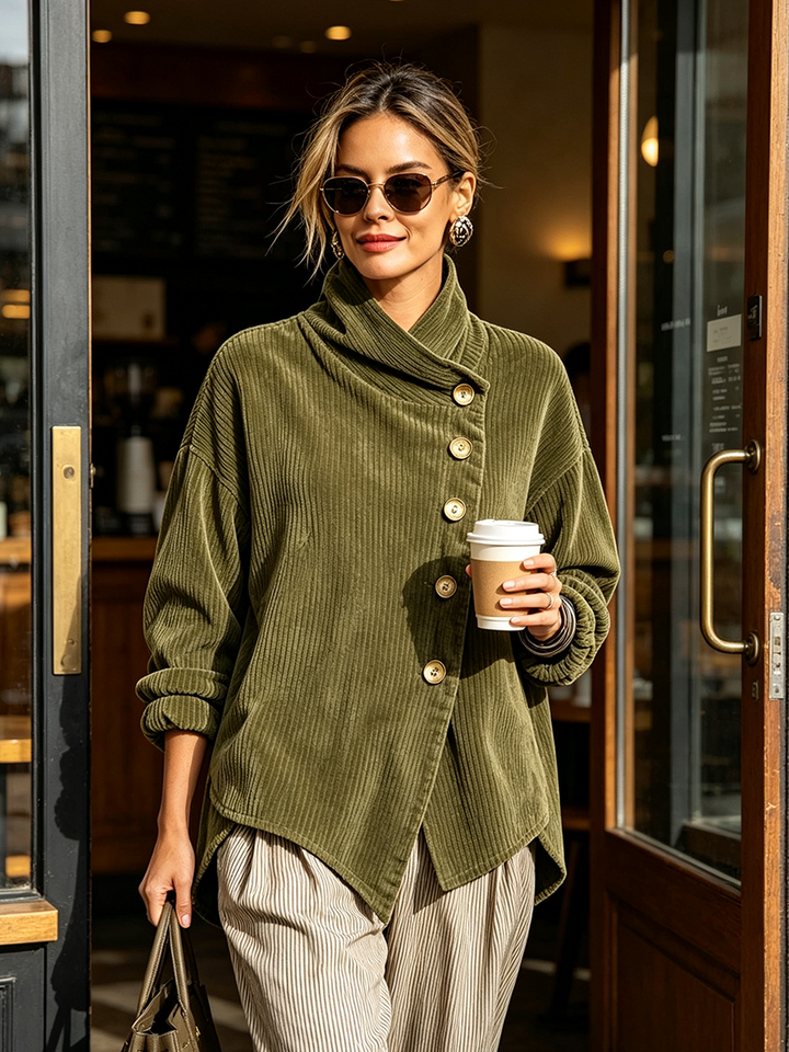 AMBER | Corduroy button-up top