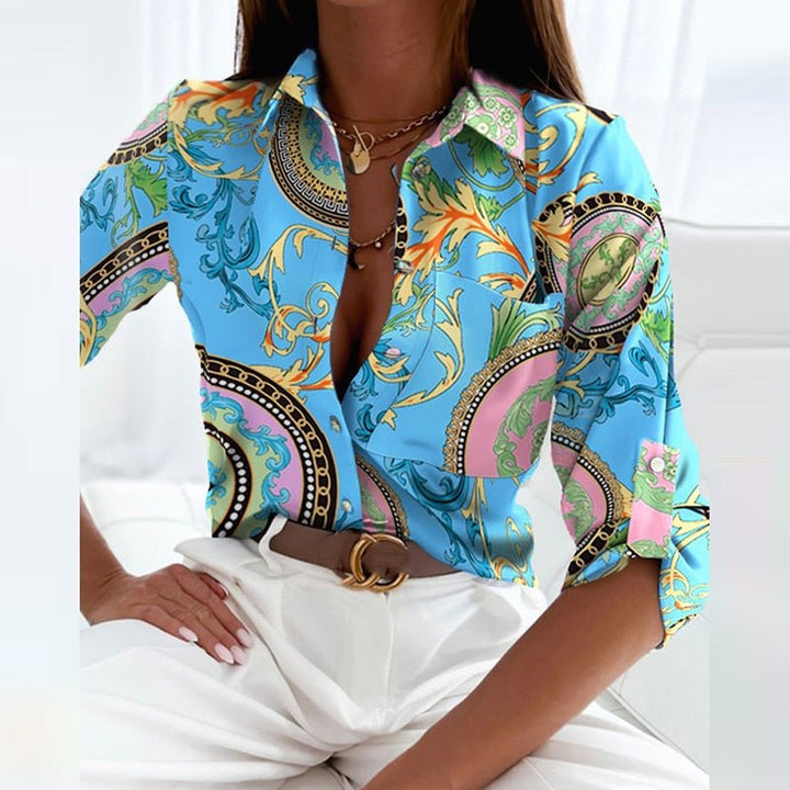 Margot | Printed Button-Up Blouse