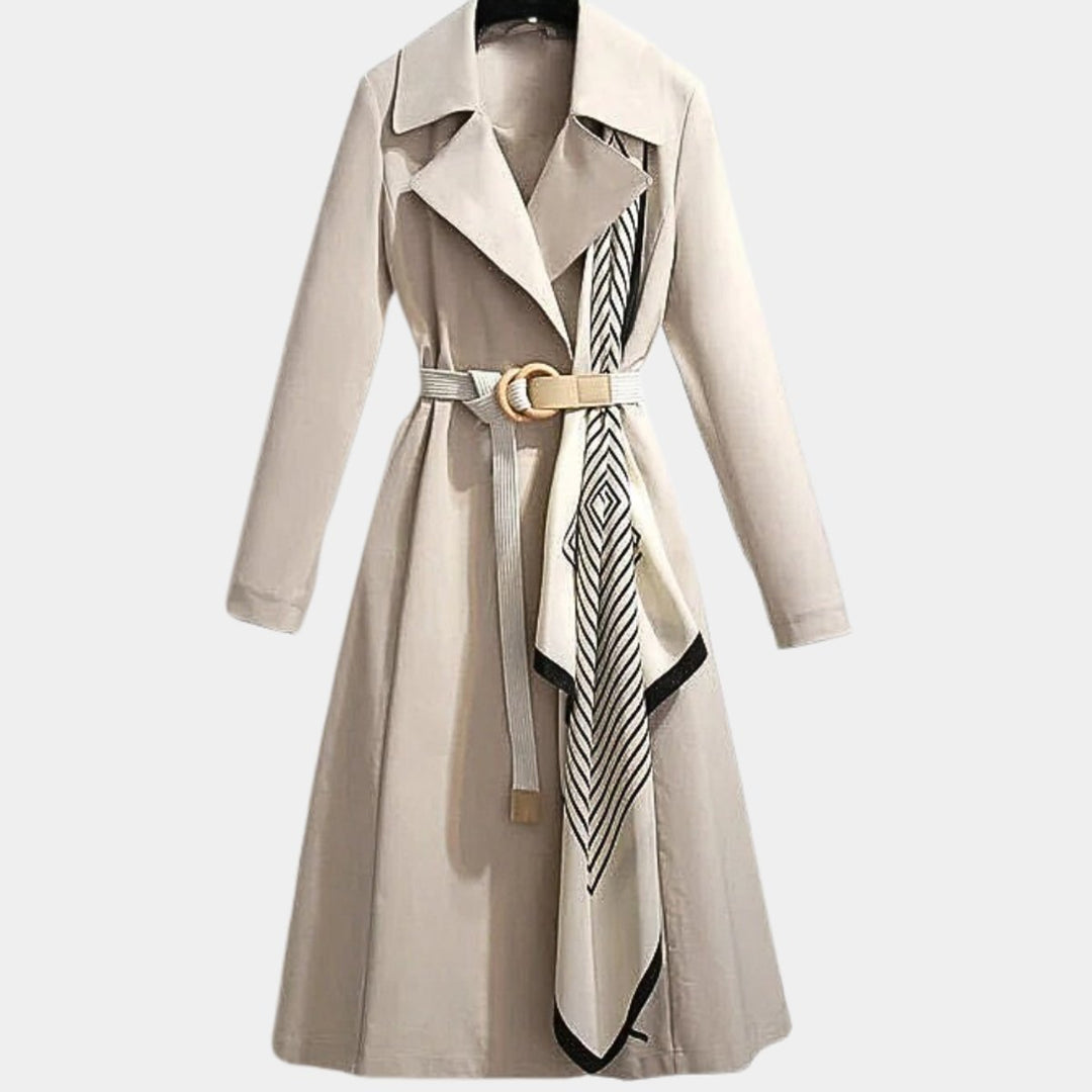 Evelyn | Women's Belted Classic Midi Trench Coat