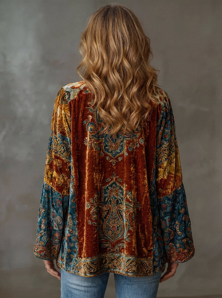 Sophia | Women's Boho Quilted Jacket Loose Fit Vintage Kimono Cardigan