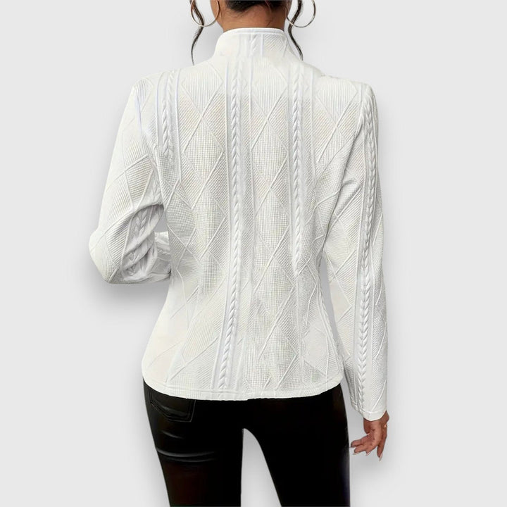Scarlett | Women's Cable-Knit Mock-Neck Long-Sleeve Fitted Sweater