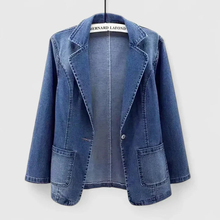 Grace | Women's Casual Denim Blazer Jacket Single-Button Open Front