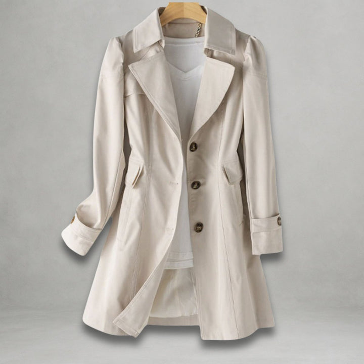 Scarlett | Women's Classic Single-Breasted Trench Coat Notch Lapel