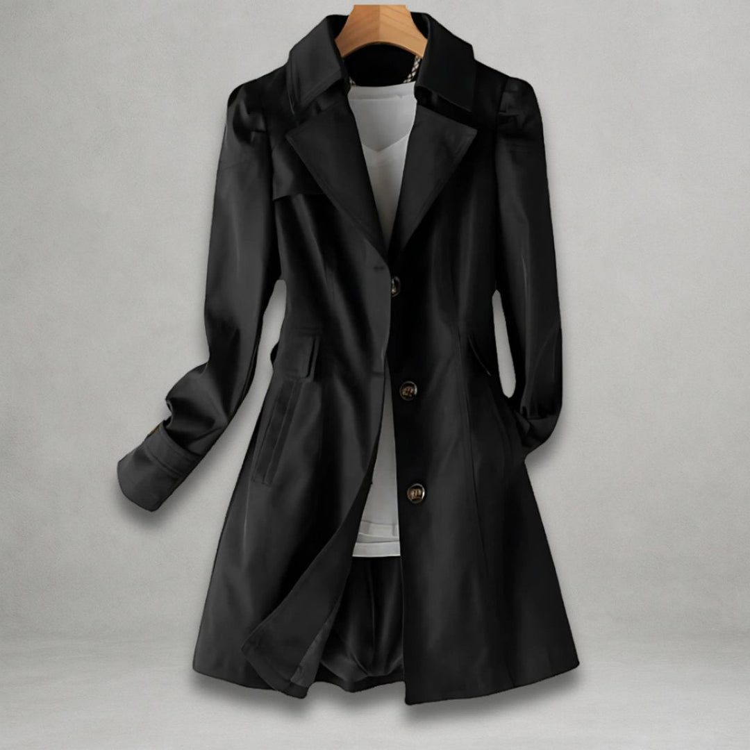 Scarlett | Women's Classic Single-Breasted Trench Coat Notch Lapel