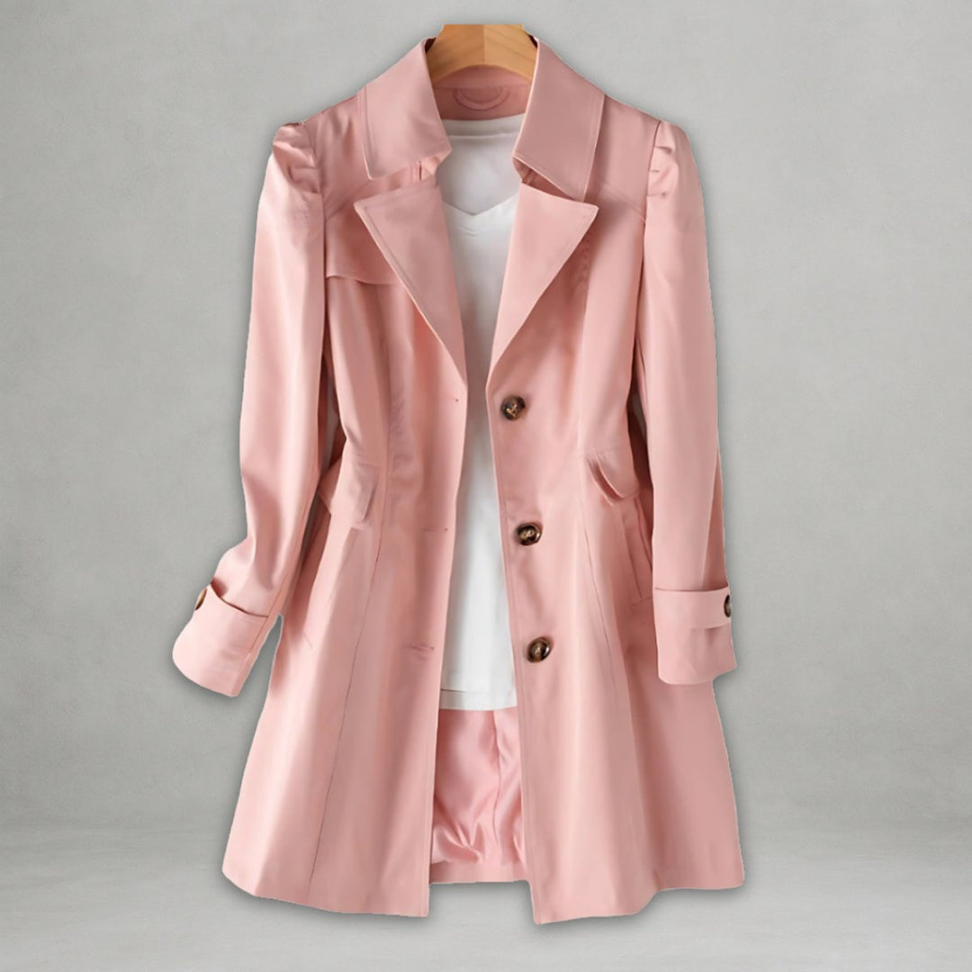 Scarlett | Women's Classic Single-Breasted Trench Coat Notch Lapel