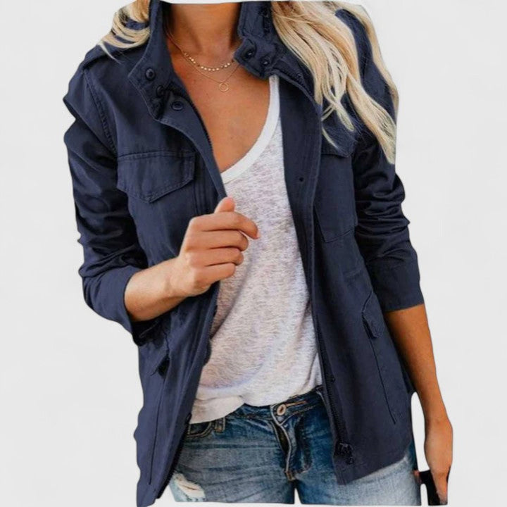 Luna | Women's Coat Lightweight Utility Jacket Drawstring Waist