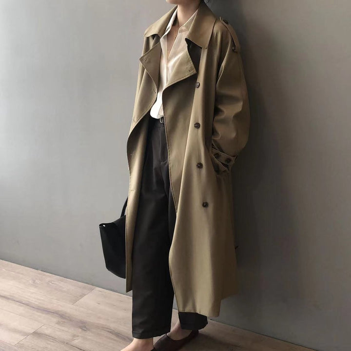 Eleanor | Women's Double-Breasted Water-Repellent Long Trench Coat