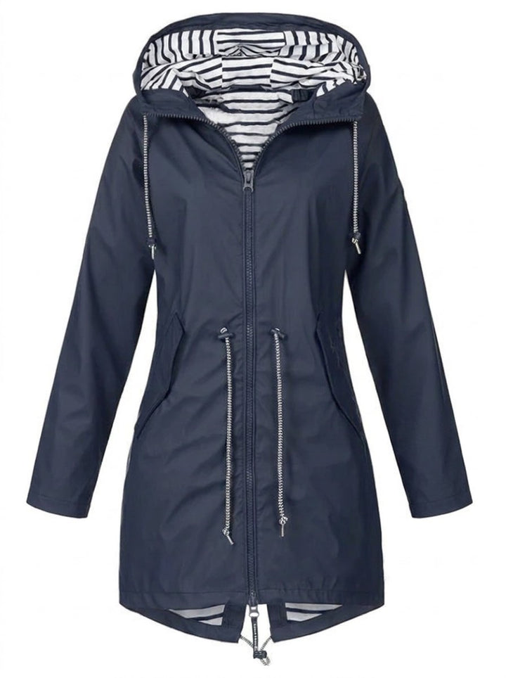 Victoria | Women's Hooded Drawstring Waterproof Rain Coat