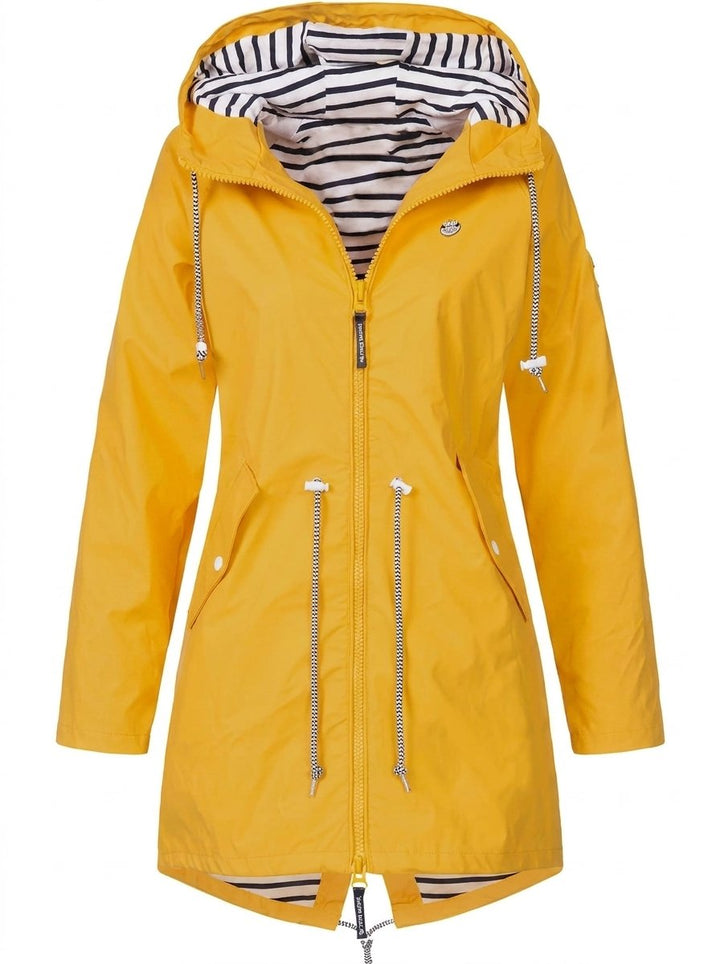 Victoria | Women's Hooded Drawstring Waterproof Rain Coat
