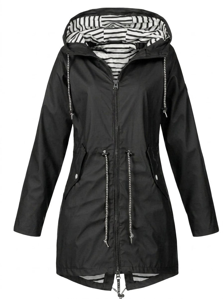 Victoria | Women's Hooded Drawstring Waterproof Rain Coat