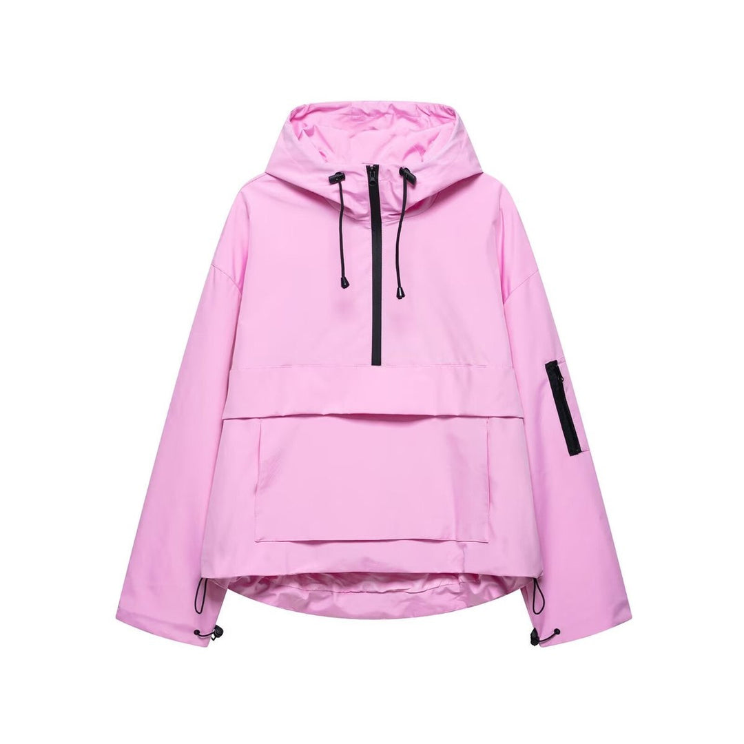 Harper | Women's Hooded Pullover Anorak Quilted Jacket Half-Zip