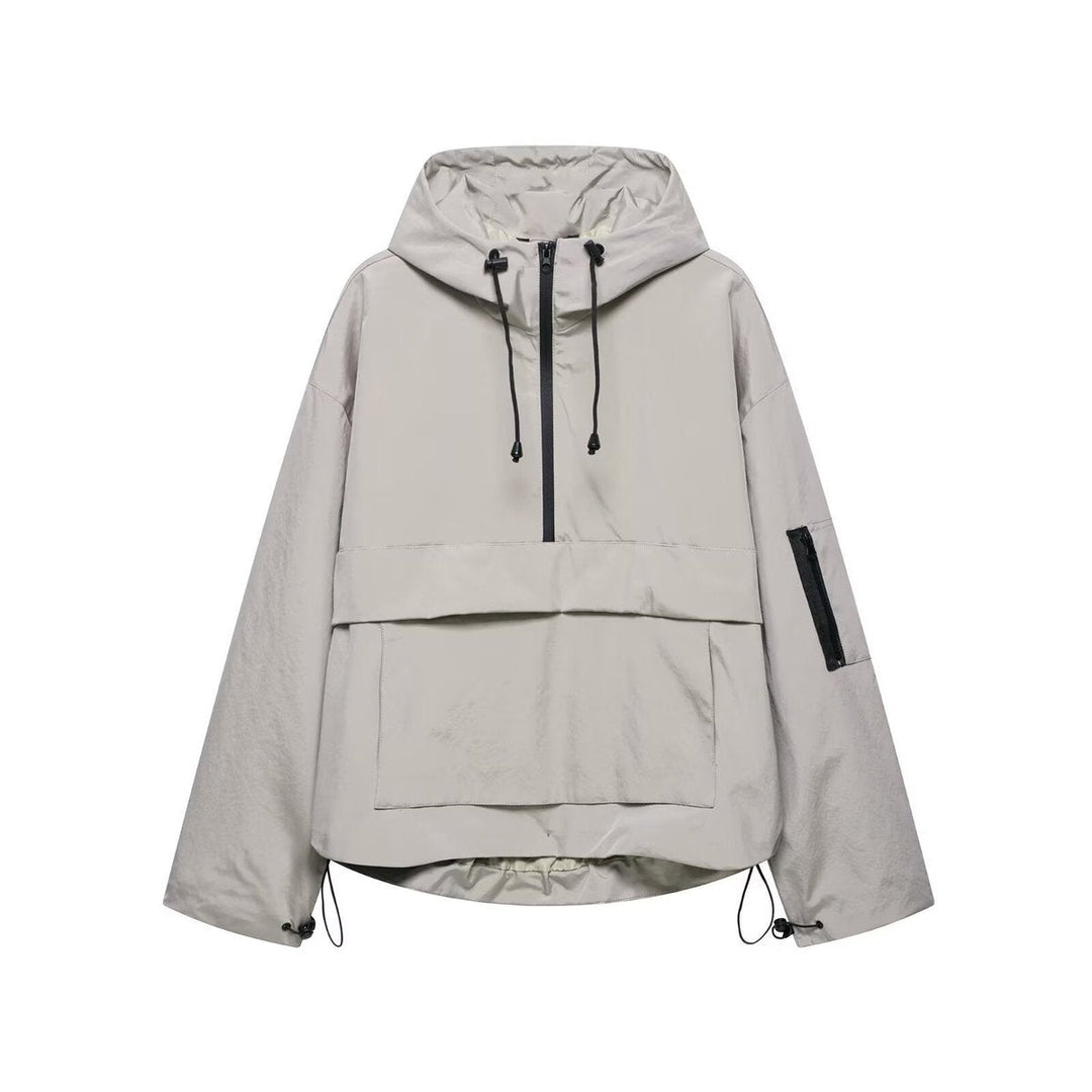 Harper | Women's Hooded Pullover Anorak Quilted Jacket Half-Zip