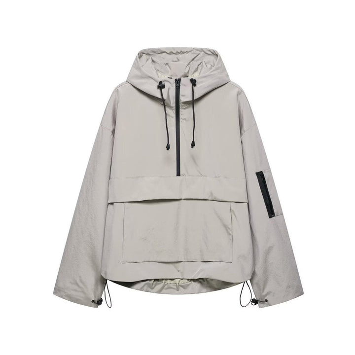 Harper | Women's Hooded Pullover Anorak Quilted Jacket Half-Zip