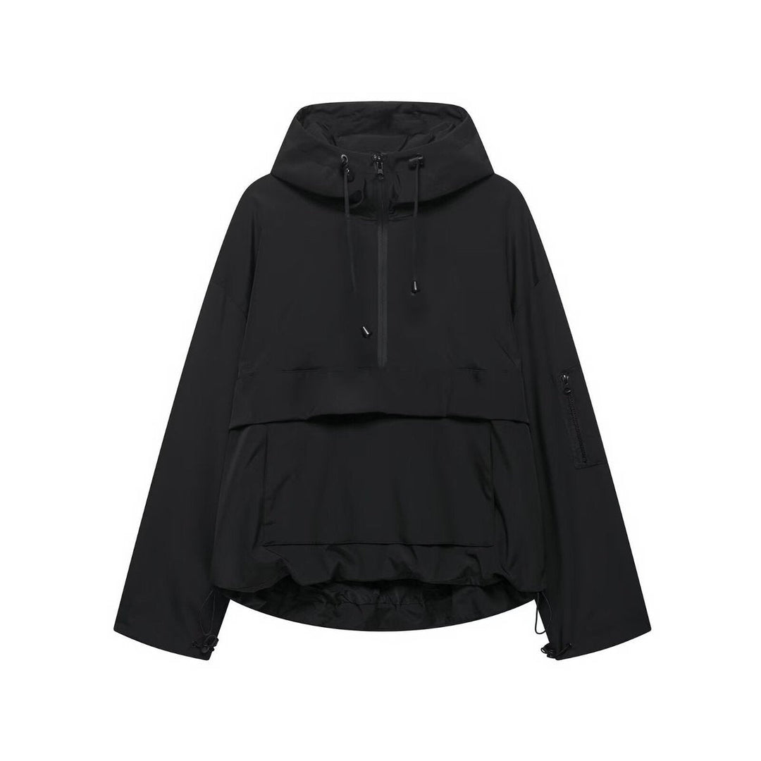 Harper | Women's Hooded Pullover Anorak Quilted Jacket Half-Zip