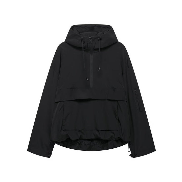 Harper | Women's Hooded Pullover Anorak Quilted Jacket Half-Zip