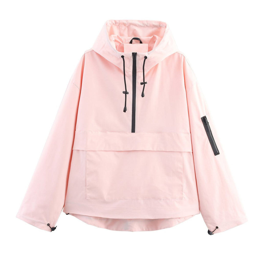Harper | Women's Hooded Pullover Anorak Quilted Jacket Half-Zip