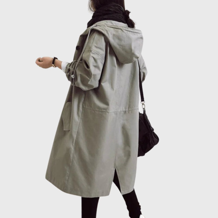 Amelia | Women's Hooded Waterproof Relaxed-Fit Long Trench Coat