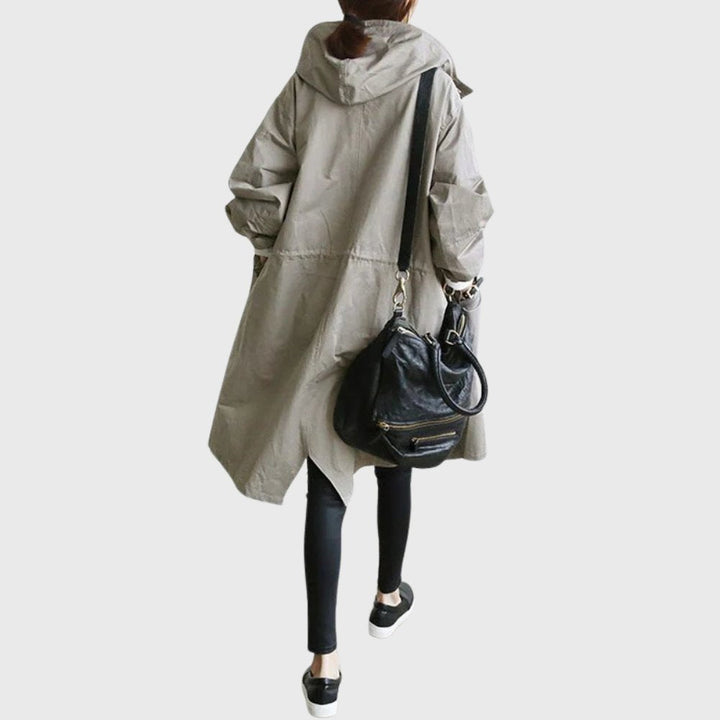 Amelia | Women's Hooded Waterproof Relaxed-Fit Long Trench Coat
