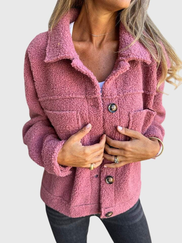 Madison | Women's Jacket Cozy Button-Front Sherpa Fleece Coat