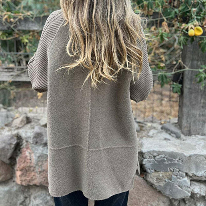 Olivia | Women's Jacket Double-Breasted Cable-Knit Sleeve Coat