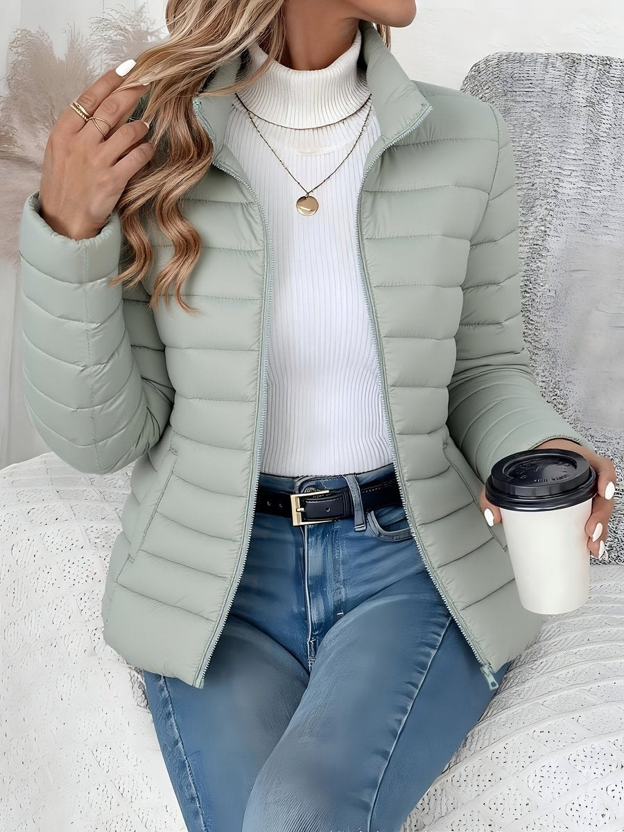 Eleanor | Women's Lightweight Quilted Puffer Coat Stand Collar Zip-Up Jacket
