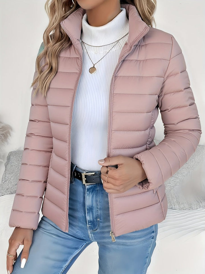Eleanor | Women's Lightweight Quilted Puffer Coat Stand Collar Zip-Up Jacket