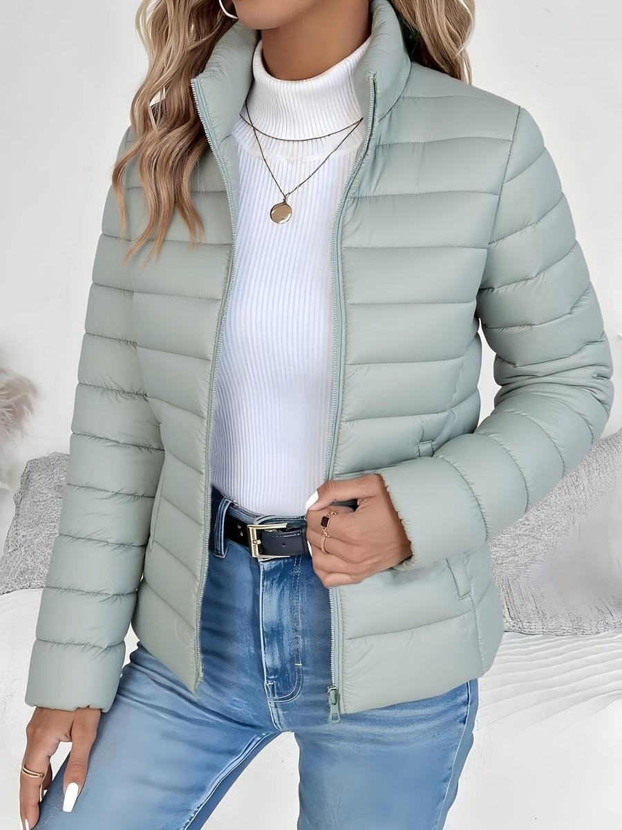 Eleanor | Women's Lightweight Quilted Puffer Coat Stand Collar Zip-Up Jacket