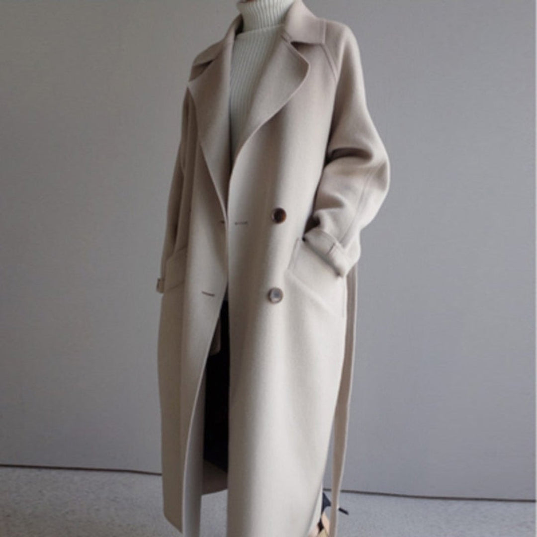 Layla | Women's Long Double-Breasted Cashmere Blend Coat