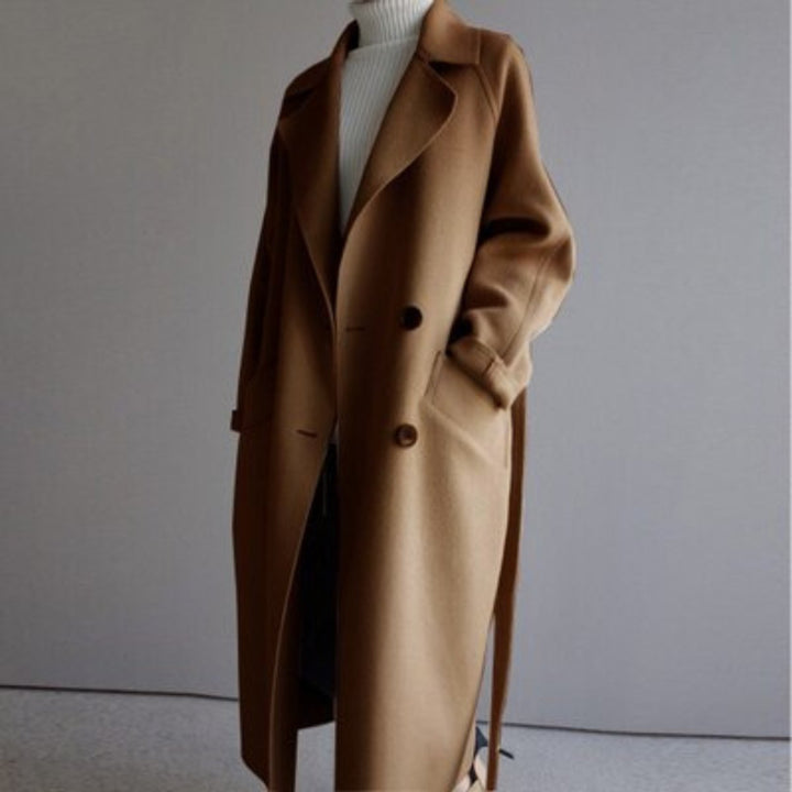 Layla | Women's Long Double-Breasted Cashmere Blend Coat