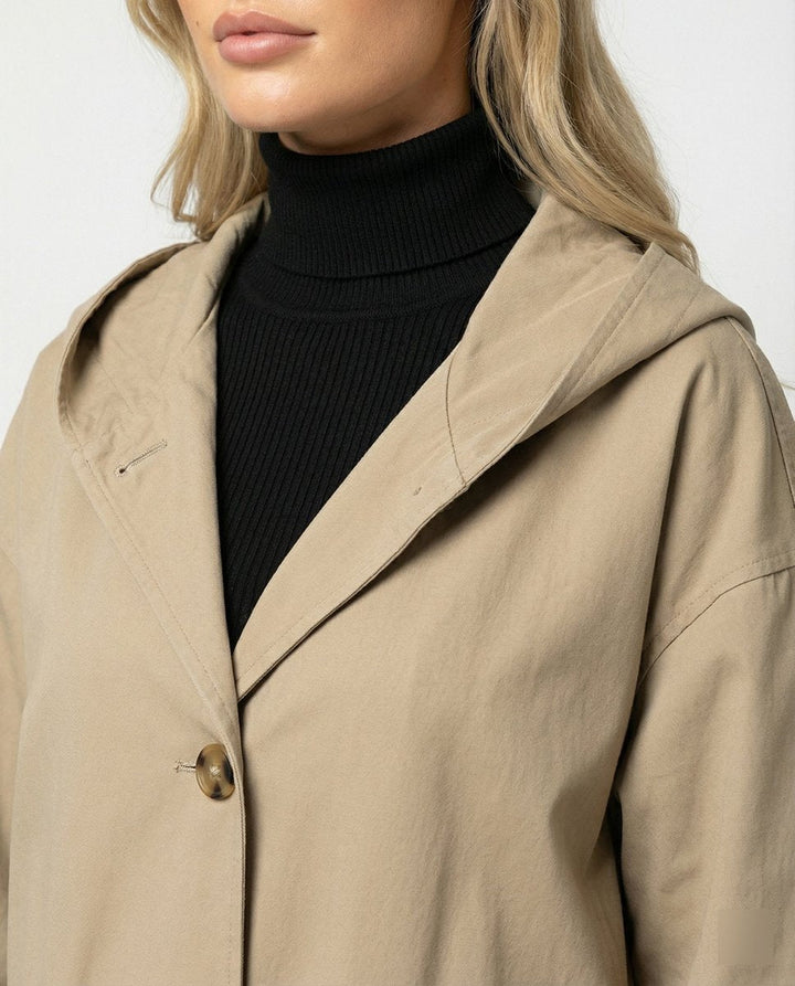 Olivia | Women's Long Waterproof Hooded Trench Coat