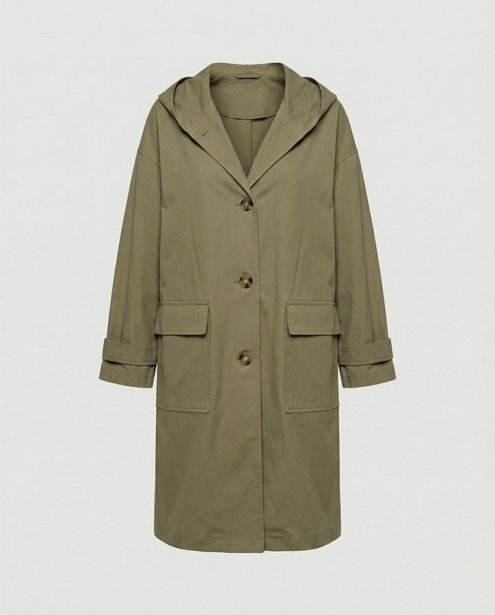 Olivia | Women's Long Waterproof Hooded Trench Coat