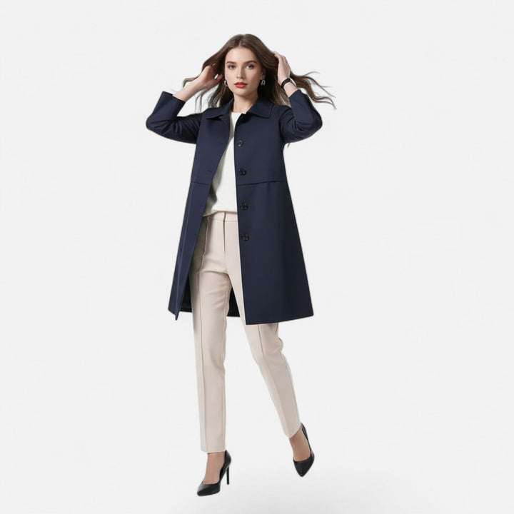 Mia | Women's Mid-Length Wool-Blend Double-Breasted Trench Coat