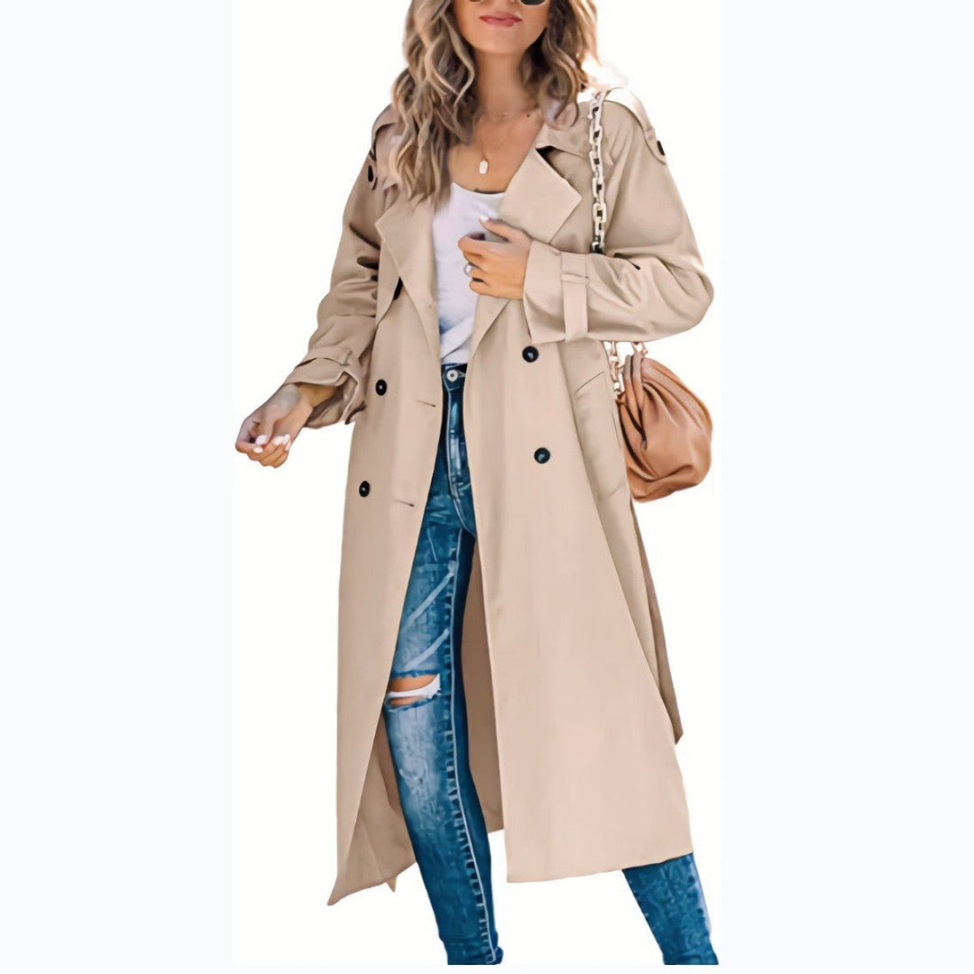 Layla | Women's Oversized Double-Breasted Belted Longline Trench Coat
