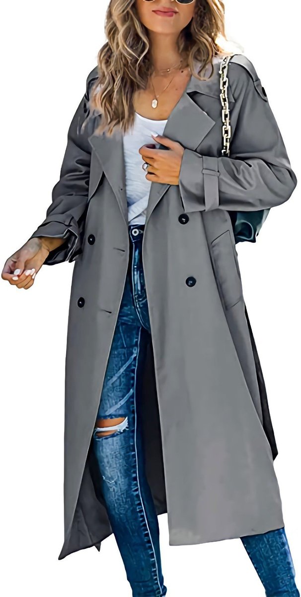 Layla | Women's Oversized Double-Breasted Belted Longline Trench Coat