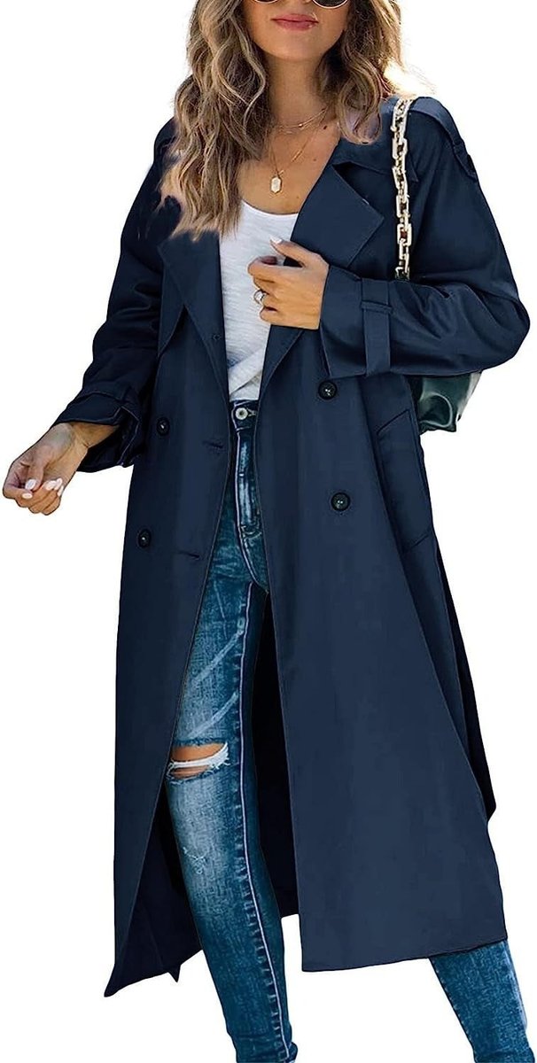 Layla | Women's Oversized Double-Breasted Belted Longline Trench Coat