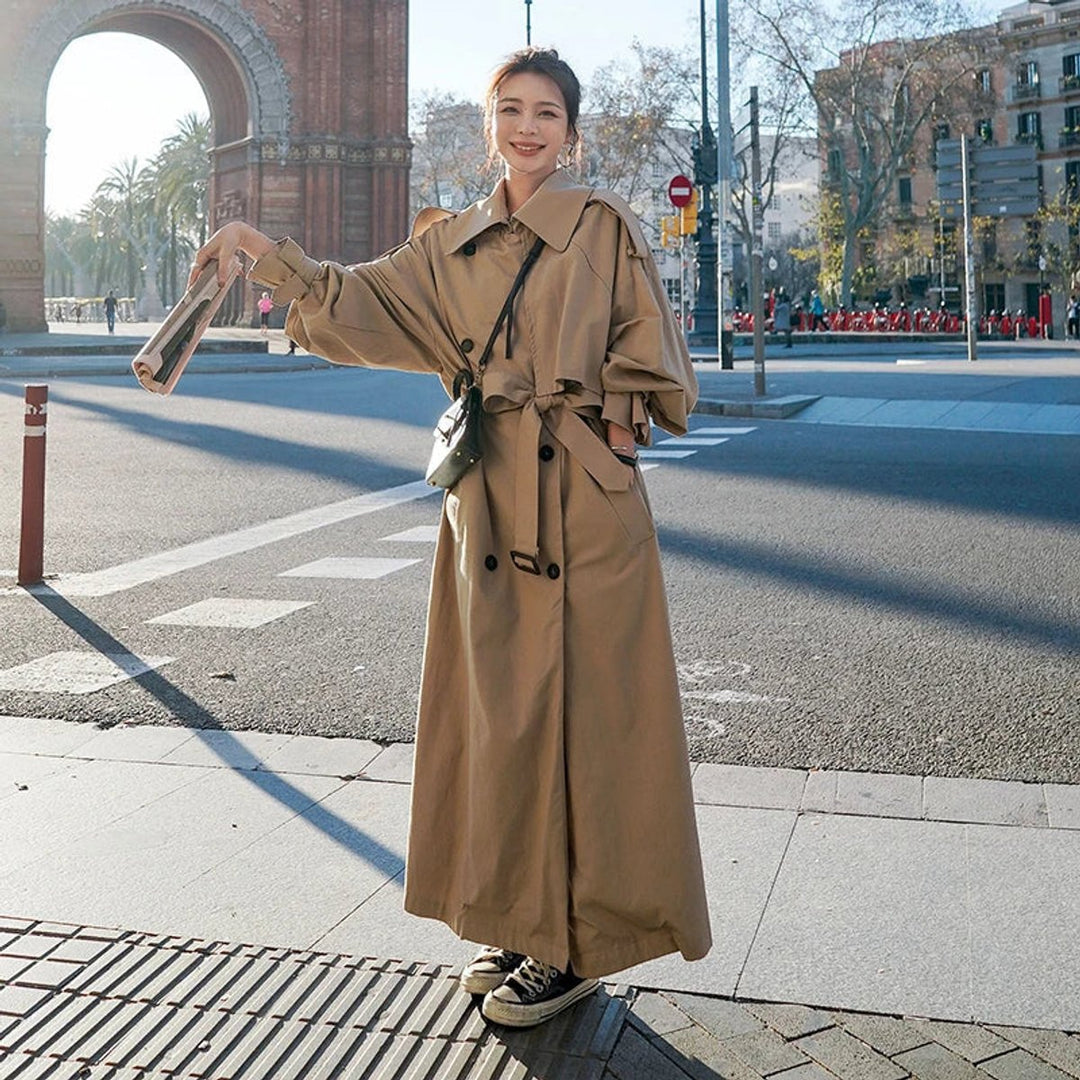 Evelyn | Women's Oversized Double-Breasted Long Trench Coat