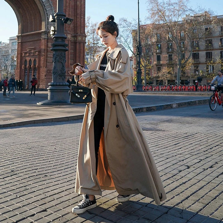 Evelyn | Women's Oversized Double-Breasted Long Trench Coat